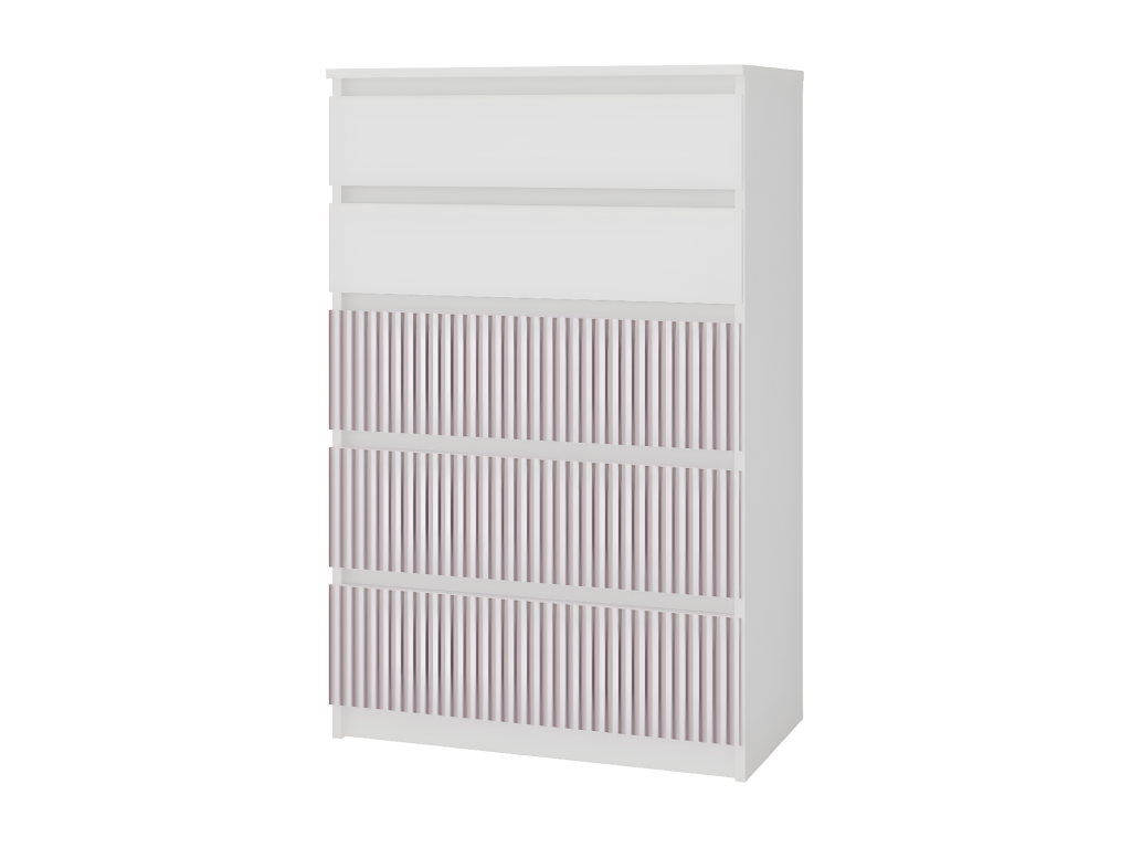 Luxameub - Modern 5-Drawer Chest - 70x40x109.5 cm - Children's Storage Unit - Bench and Pink UCED05654