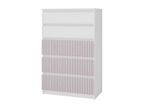 Luxameub - Modern 5-Drawer Chest - 70x40x109.5 cm - Children's Storage Unit - Bench and Pink UCED05654