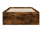 Bed frame with drawers, without mattress, smoked oak, 90x200 cm, IDDQ67236