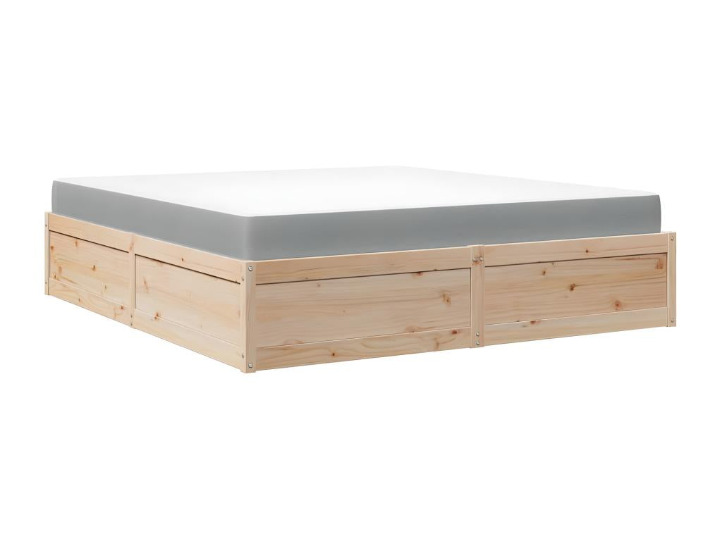 Bed with mattress 180x200 cm solid pine wood LQCR59780