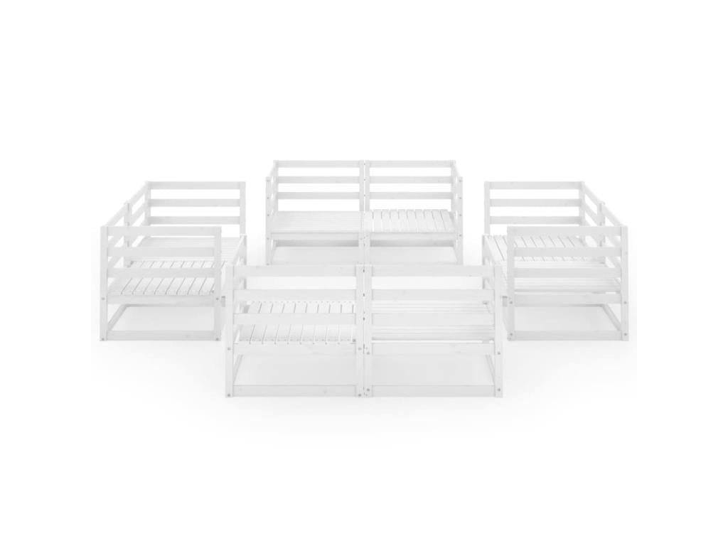 8-piece garden furniture set, white, solid pine wood, 2 OHEU52141