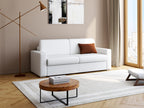PINPAI 4-seater convertible sofa in white faux leather - Luxameub wide sleeping area 160 cm - 18 cm memory foam mattress Luxameub RDTZ97667