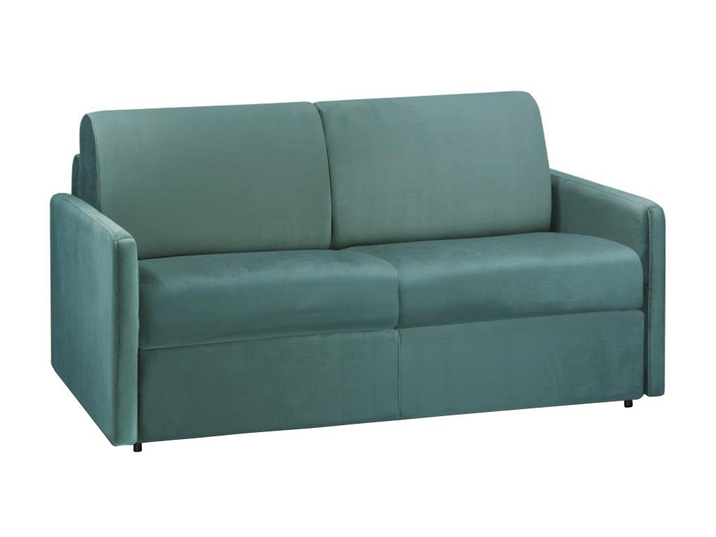 PINPAI 2-seater convertible sofa in mint green velvet - 120 cm sleeping area - 18 cm mattress Luxameub VVZB62373