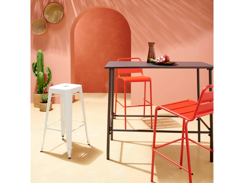 Red metal garden high chair - Luxameub TGQK90608