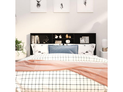 Black Headboard Wardrobe 180x19x103.5 cm CAJD07277