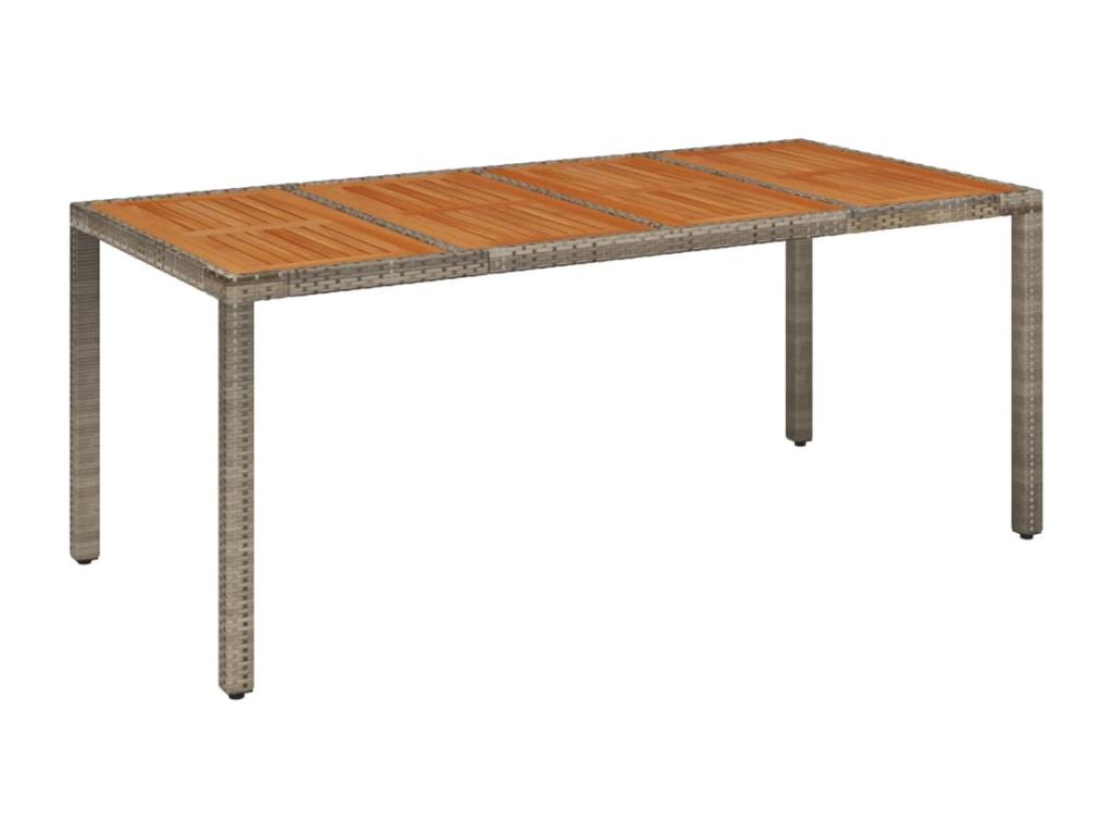 7-piece garden dining set and cushions, grey rattan EIIH52661