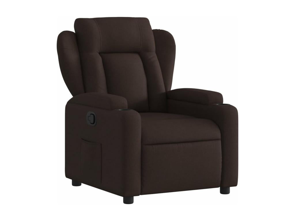 Dark Brown Fabric Reclining Armchair EIQC02461