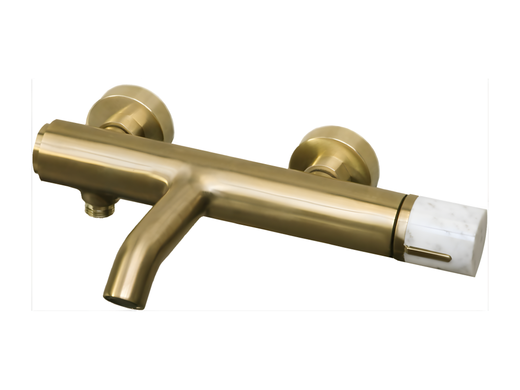 Luxameub mechanical bath-shower mixer tap, brushed gold marble finish - Luxameub KFKC88225