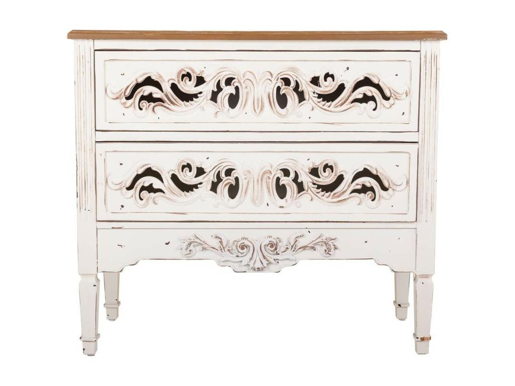 White wooden chest of drawers 86x38x76h ZIAO24230
