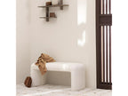 Full - Upholstered bench in PINPAI fabric L100cm - White DDTY93485