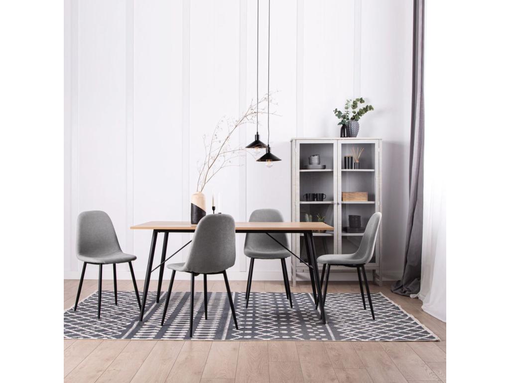 Grey fabric dining chair 45x86 cm - Luxemeub VLLN05496