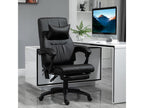 Luxameub Office Chair with Massage, Adjustable Height, Reclining Backrest, Footrest, and Headrest, 68x79x104-112 cm, Black, NNEQ27205