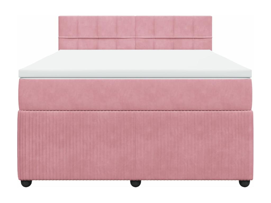 Luxameub bed base with mattress, Pink, 140x190 cm, Velvet, VXSW42230