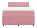 Luxameub bed base with mattress, Pink, 140x190 cm, Velvet, VXSW42230