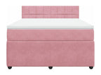 Luxameub bed base with mattress, Pink, 140x190 cm, Velvet, VXSW42230