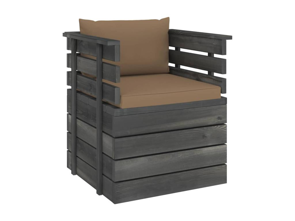 Garden armchair with cushions, pine wood, RMKO72302