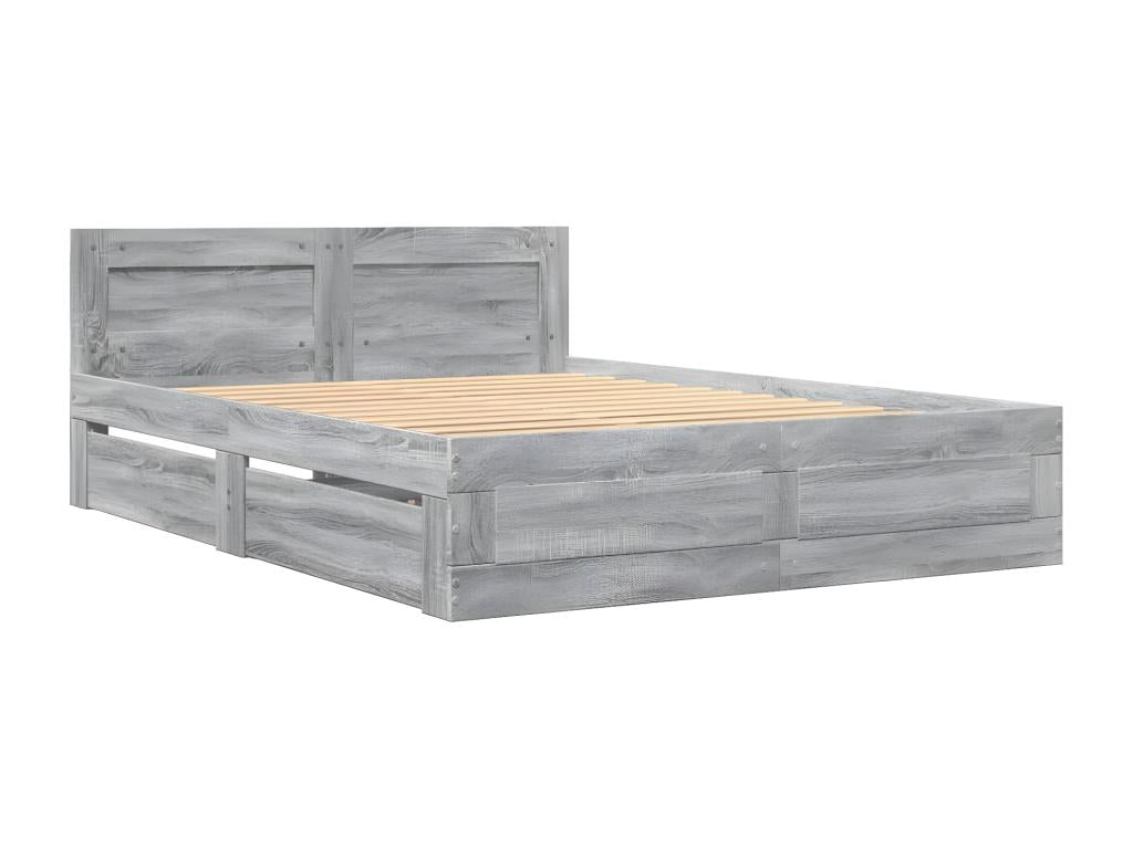 Luxameub grey bed frame with headboard 140x200 cm GUUI90737