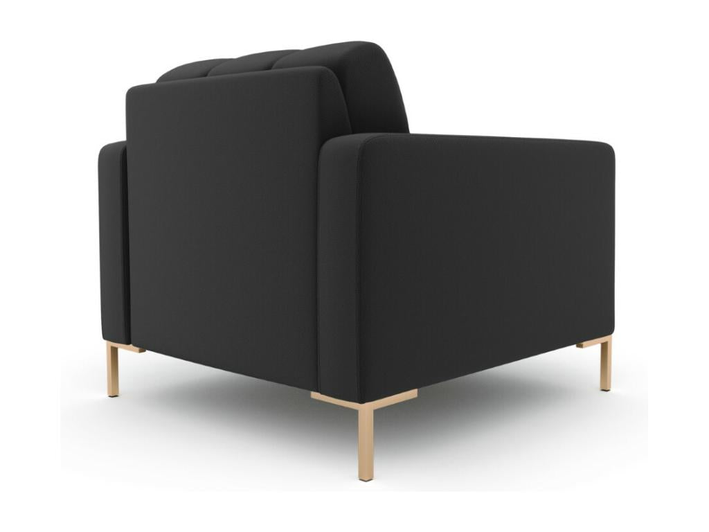 Luxameub - Luxameub armchair in dark grey structural fabric - 87x92x75cm PUXA88359