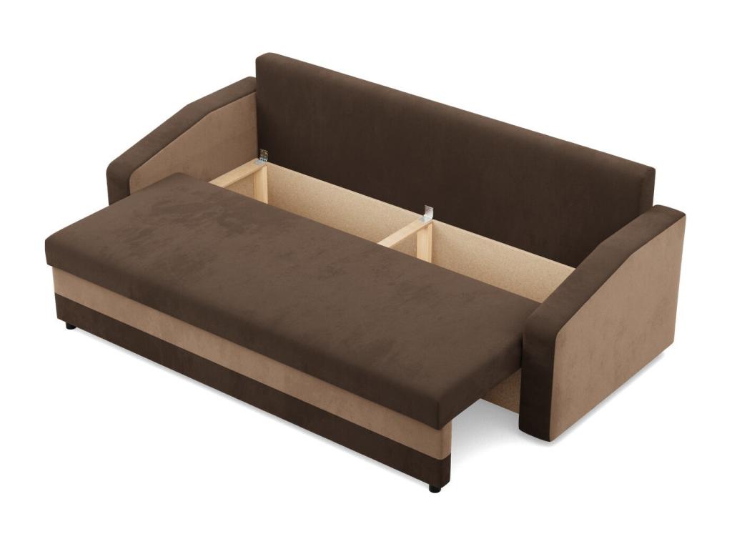 3-seater sofa with sleeper function, Dark Brown, VBAC21950
