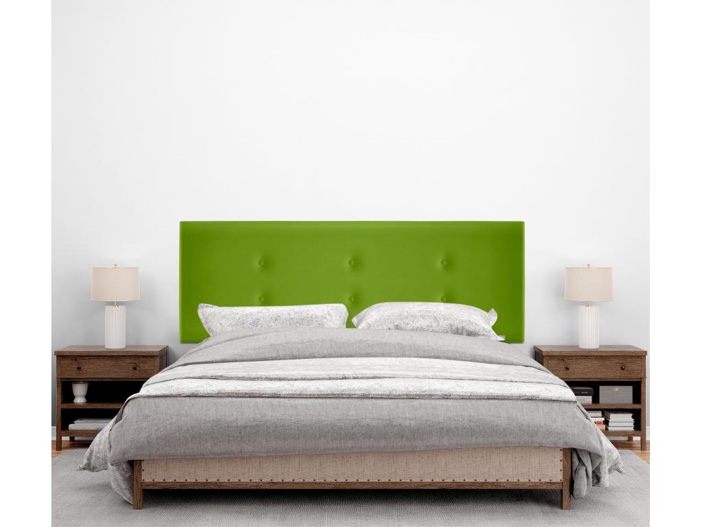 Luxameub Faux Leather Headboard with 2 Buttons 145x105cm with Legs for 135/140cm Beds - Green BMAJ54524
