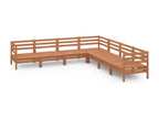 7-piece garden furniture set, solid pine wood, honey brown, ONMZ29757