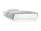 White LED bed frame 75x190 cm small single solid wood YFTT09653