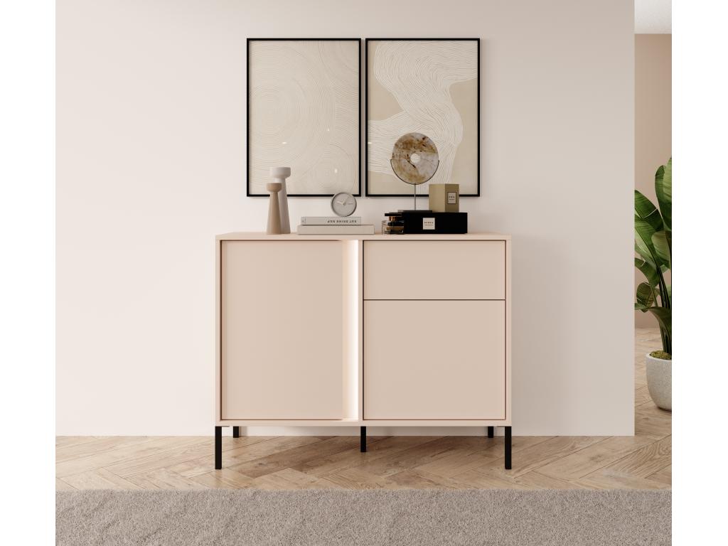 Cosymeub 2D1S LED chest of drawers 104x40x82 Beige KMNZ66293