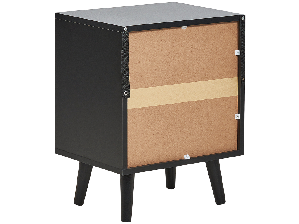 Luxameub Black 2-Drawer Nightstand JERJ69498