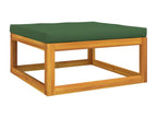 12-piece garden furniture set with cushions, green solid wood FULO92864