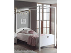 PINPAI 90x200cm White Children's Canopy Bed/Slatted Base Pack XEYK43979