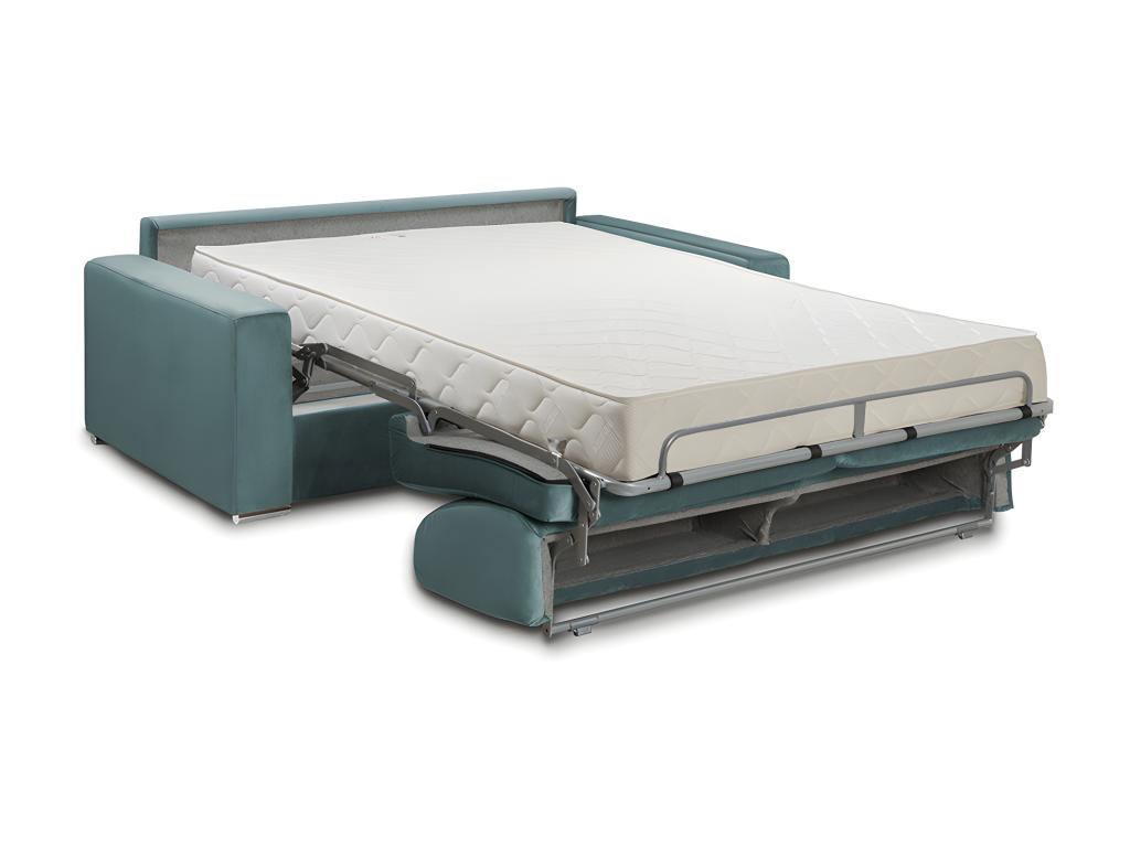 PINPAI 2-seater convertible sofa in mint green velvet - 120 cm sleeping area - 18 cm mattress Luxameub VVZB62373