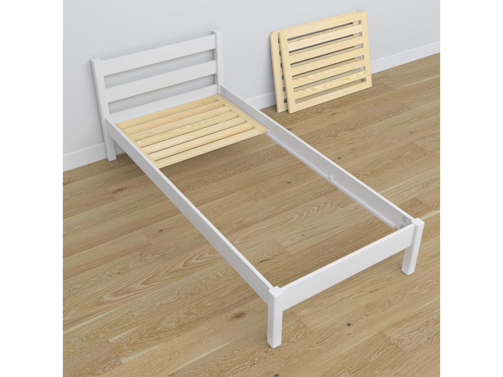 Single wooden bed N01 White 120x180 RQTM30838