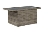 9-piece garden furniture set with grey resin wicker cushions PUWG86981