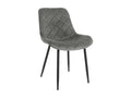 Dining chair - Velvet / Matte black metal - Grey - Springs AFFZ88701