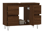 Bathroom cabinet, brown oak, 80x33x60cm, engineered wood, EZKR78500