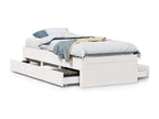 Bed frame without mattress with drawers 90x190 cm pine wood GANY54936