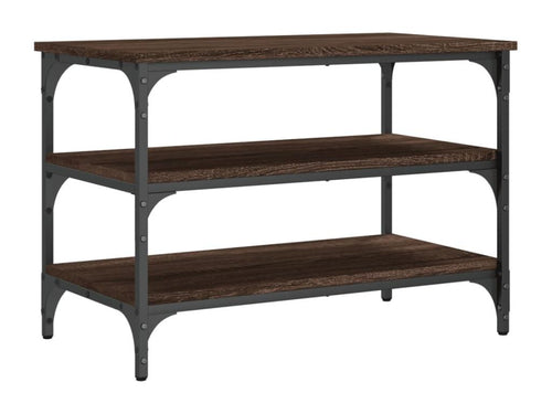 Brown oak shoe bench 70x38.5x49 engineered wood WTVD05539