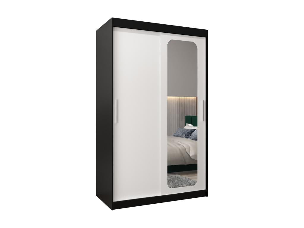 Cosymeub T2 Sliding Door Wardrobe 200/120/62 2 Doors Black/White LSTH14732