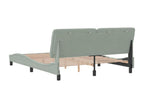 Light grey velvet bed frame (160x200 cm) without mattress NAYA51116