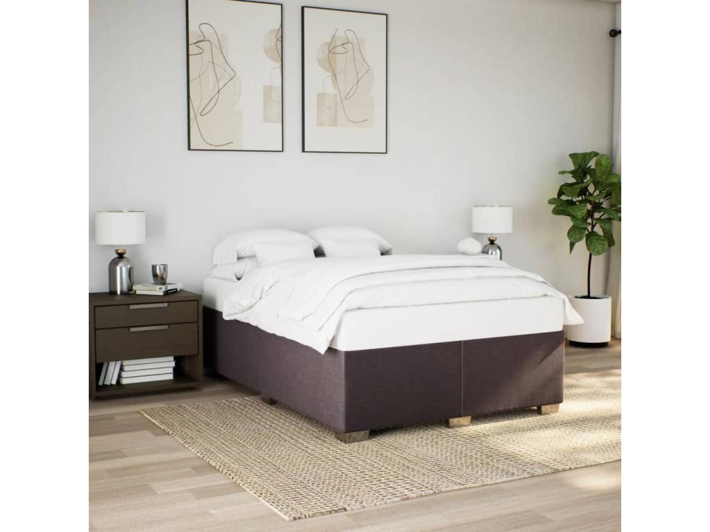 Dark Brown Bed Frame 160x200 cm Fabric RPWN90197