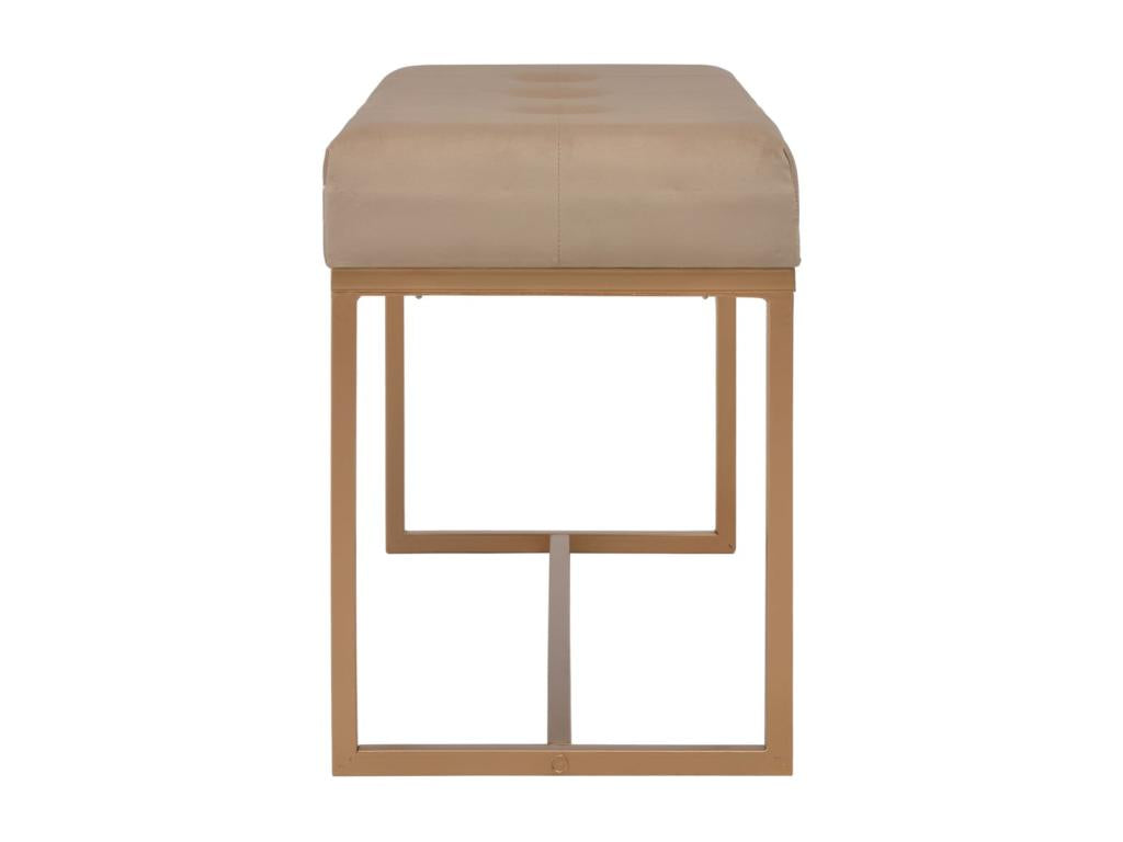 Beige velvet entryway bench, 80 cm, ETIK95997