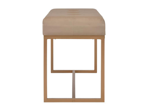 Beige velvet entryway bench, 80 cm, ETIK95997