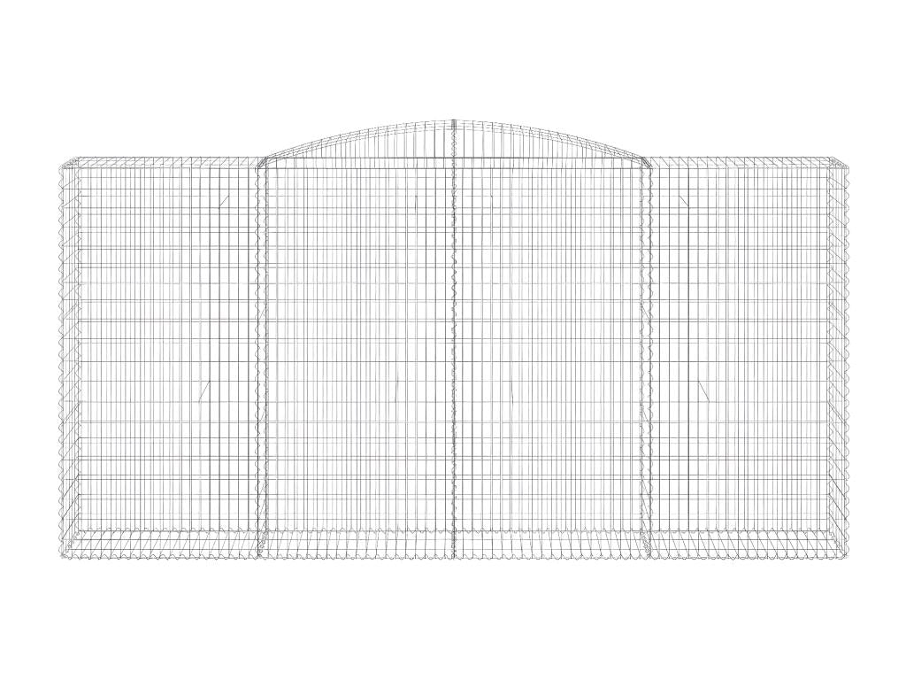 5-piece arched gabion baskets, 400x50x200/220 cm, galvanized iron, EAZZ73296