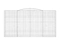 5-piece arched gabion baskets, 400x50x200/220 cm, galvanized iron, EAZZ73296