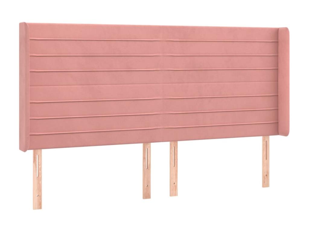 Pink LED Headboard 163x16x118/128 cm Velvet ONQP11635