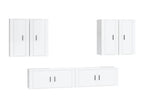 6-Piece TV Furniture Set, Glossy White Engineered Wood OOTY46956
