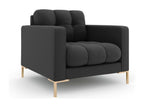 Luxameub - Luxameub armchair in dark grey structural fabric - 87x92x75cm PUXA88359