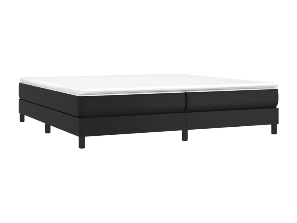 Upholstered bed base with mattress, black, 200x200 cm, faux leather, 3 TMSD51077