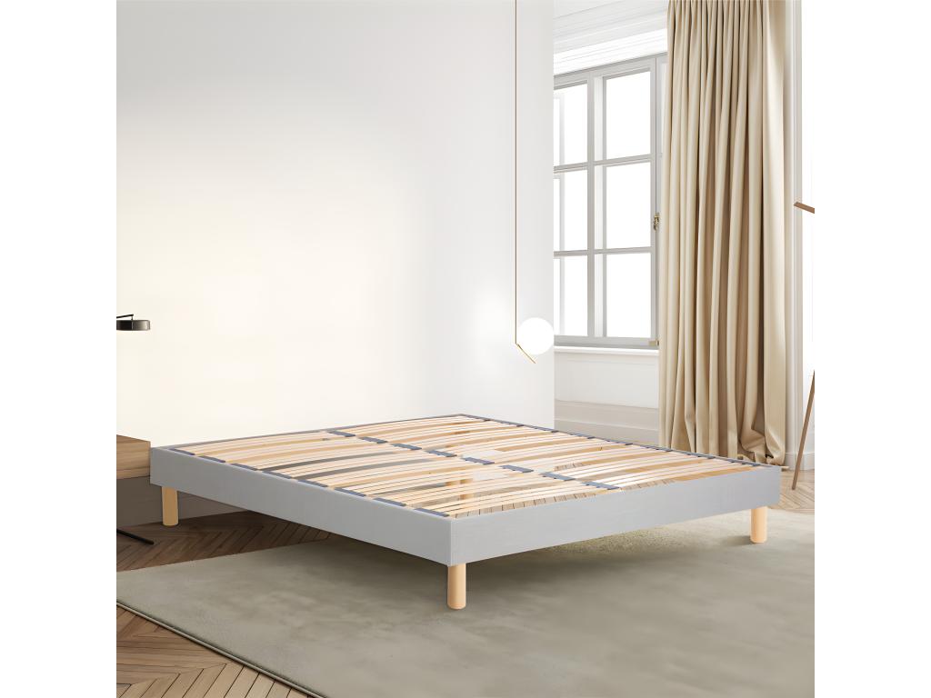 Artigeo grey decorative bed base, 15cm thick, with legs, 160x200 ASZV78006