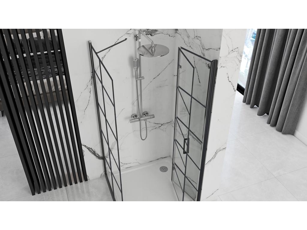 Luxameub Molier Shower Cabin 80x90 Black AGNA53810
